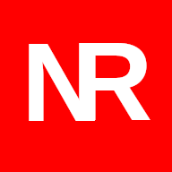 NR white letters on red background logo